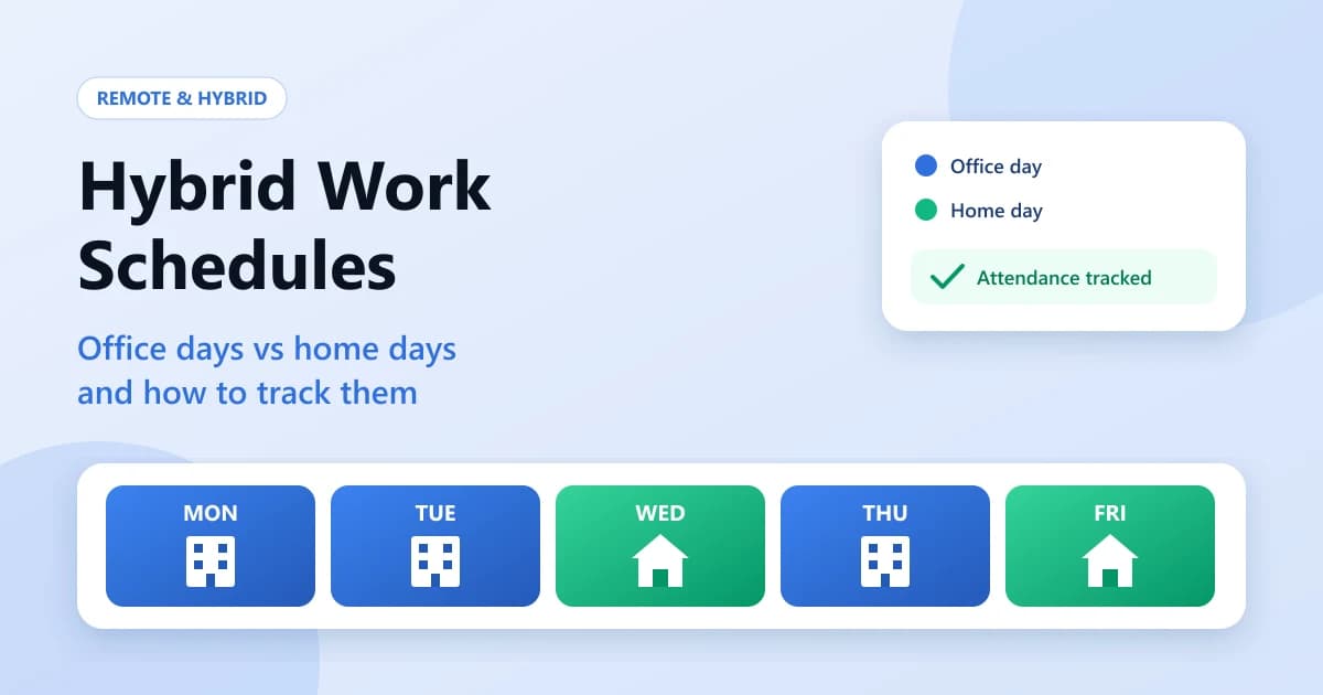 Hybrid Work Schedules: Office vs Home Days and How to Track Them