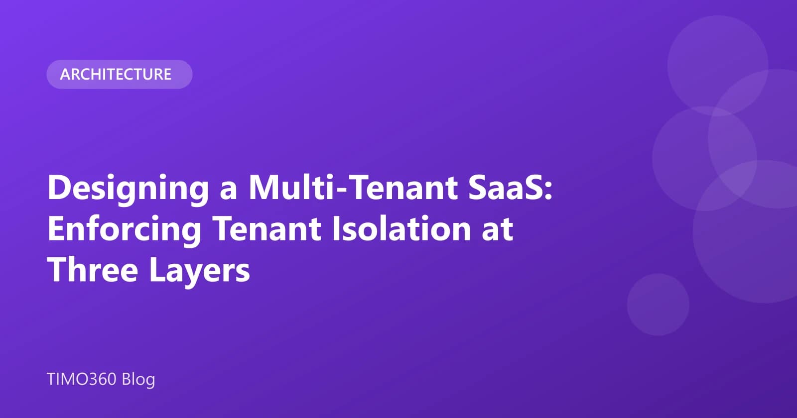 Designing a Multi-Tenant SaaS: Enforcing Tenant Isolation at Three Layers