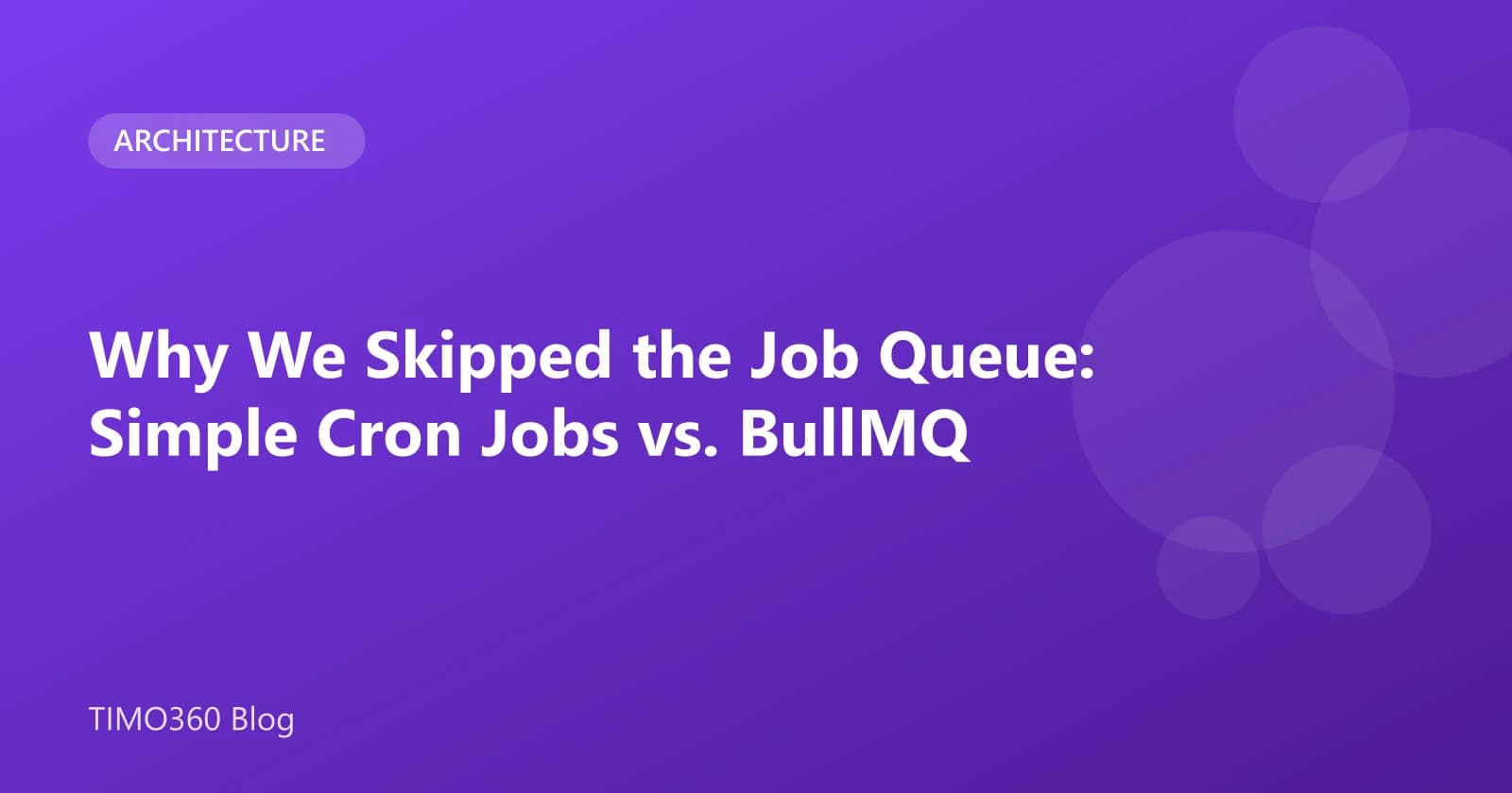 Why We Skipped the Job Queue: Simple Cron Jobs vs. BullMQ
