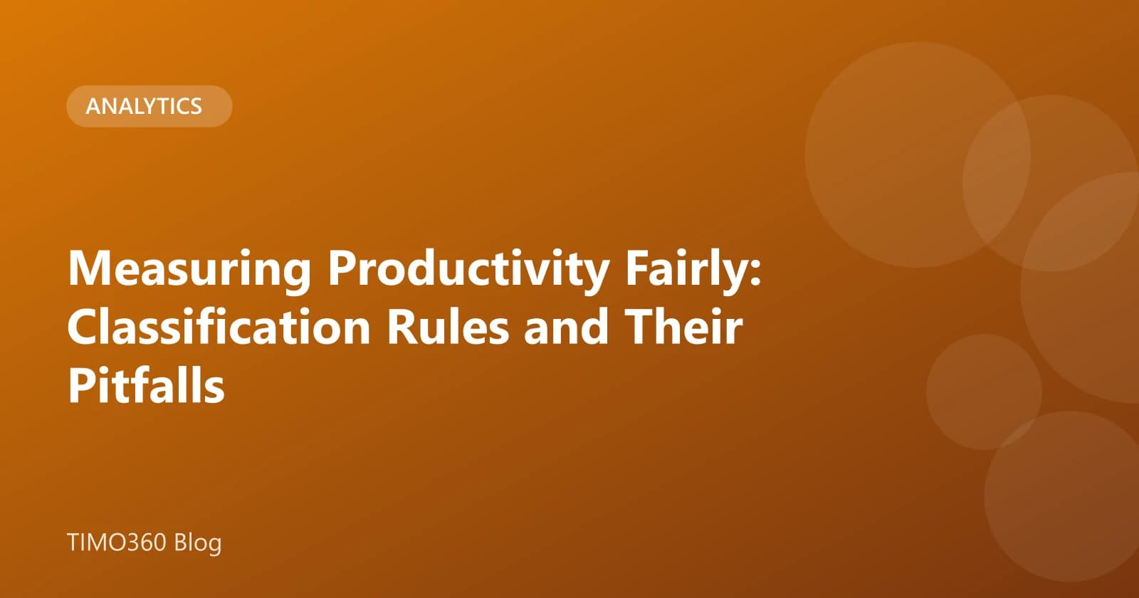 Measuring Productivity Fairly: Classification Rules and Their Pitfalls